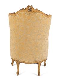 A Louis XV Style Carved and Painted Bergere A Oreille — 19TH CENTURY