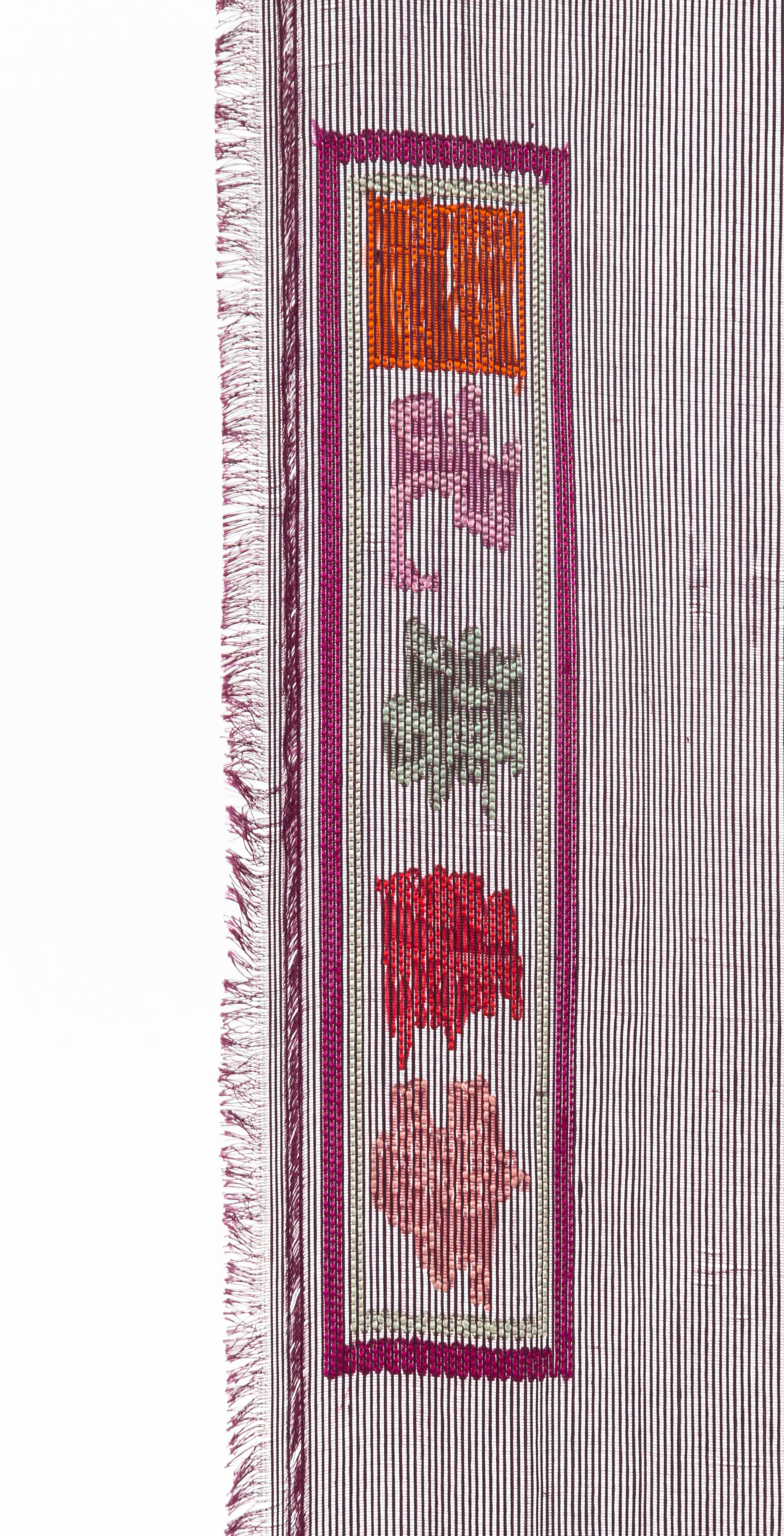A Chinese Burgundy Red Summer Gauze Uncut Dragon Robe Height 30 x width 264 inches.