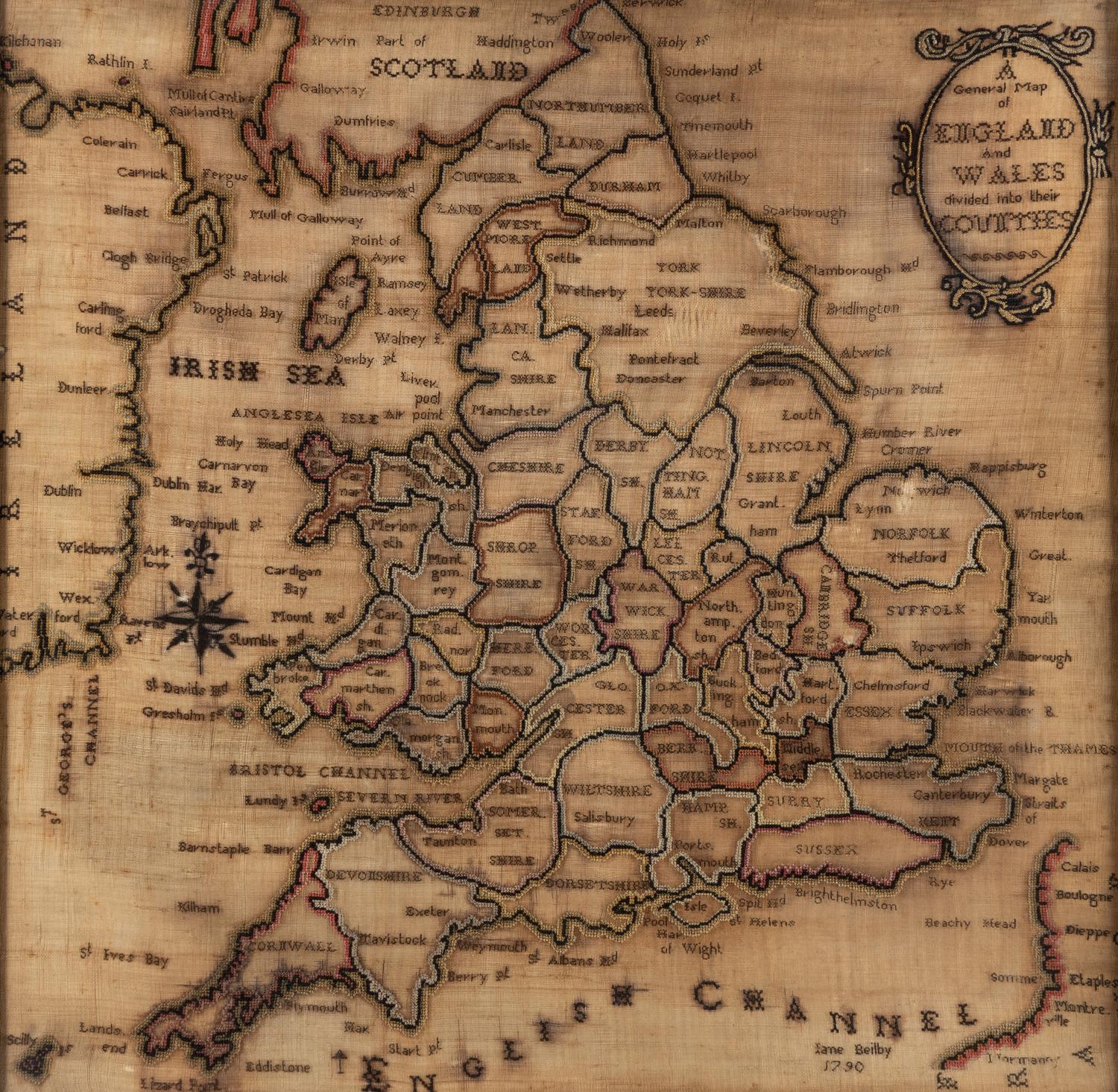 An English Needlepoint Map