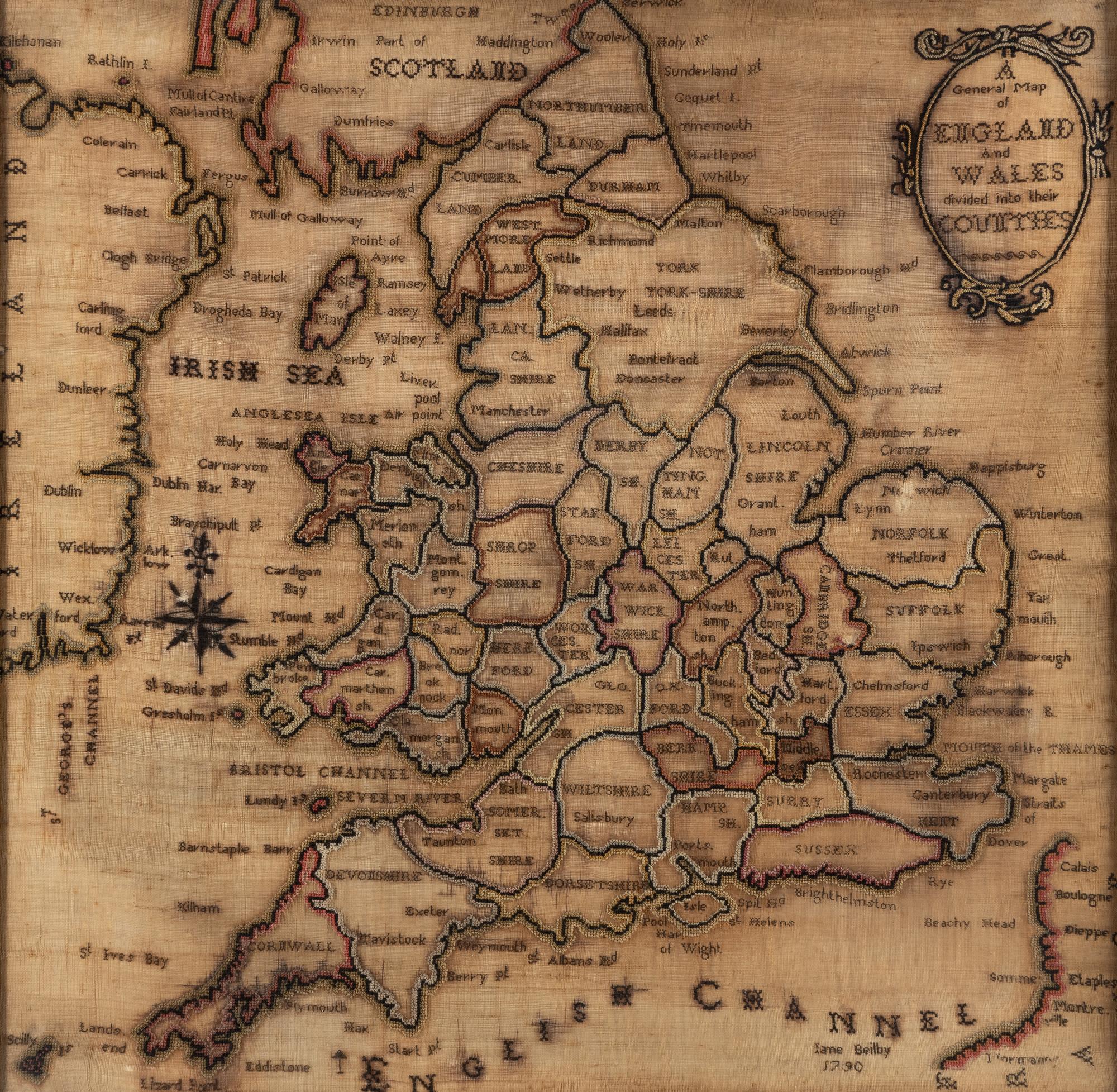 An English Needlepoint Map