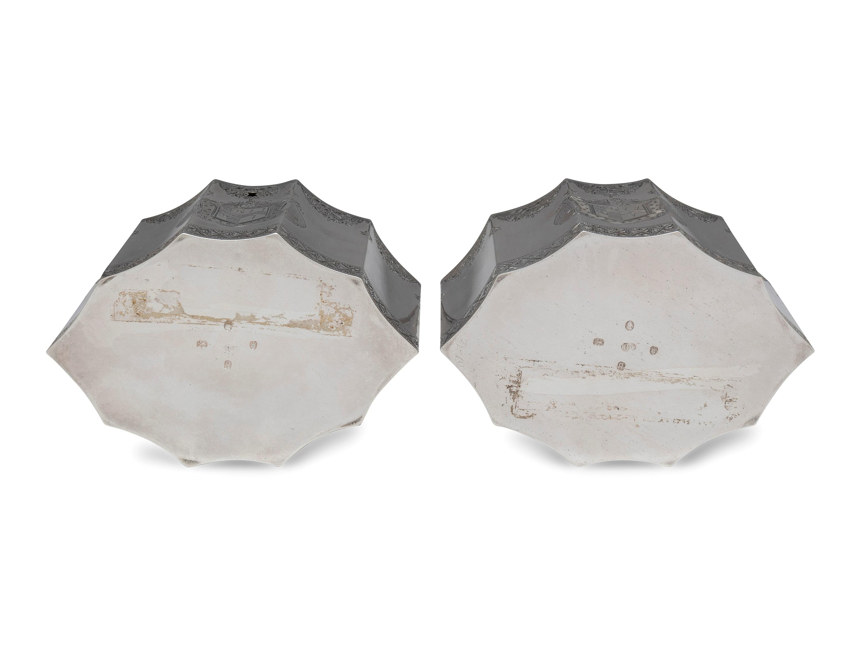 A Pair of George III Silver Tea Caddies