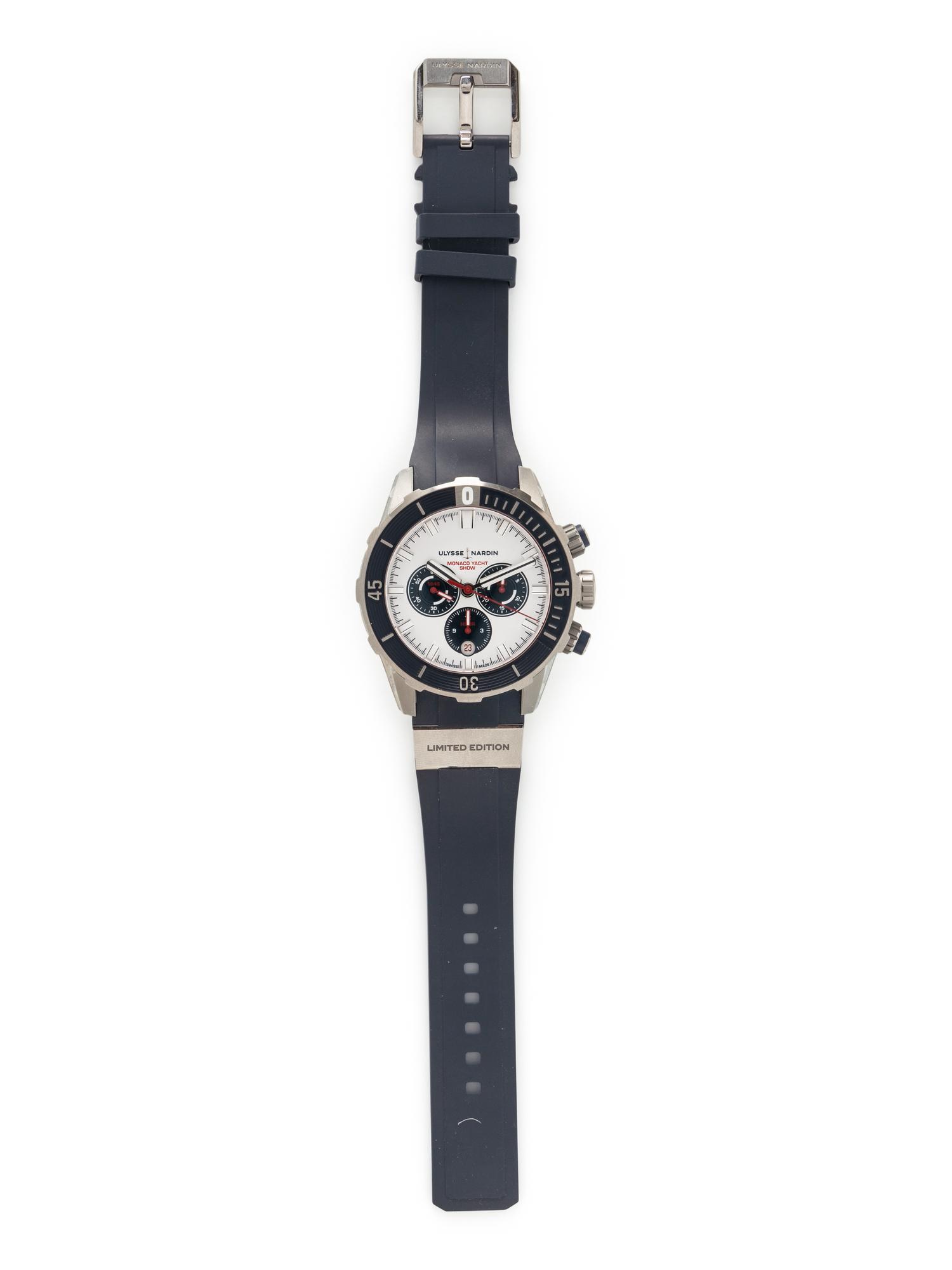ULYSSE NARDIN, REF 1503-70LE-0A-MON TITANIUM 'DIVER CHRONOGRAPH MONACO YACHT SHOW LIMITED EDITION' WATCH, BOX & PAPERS
