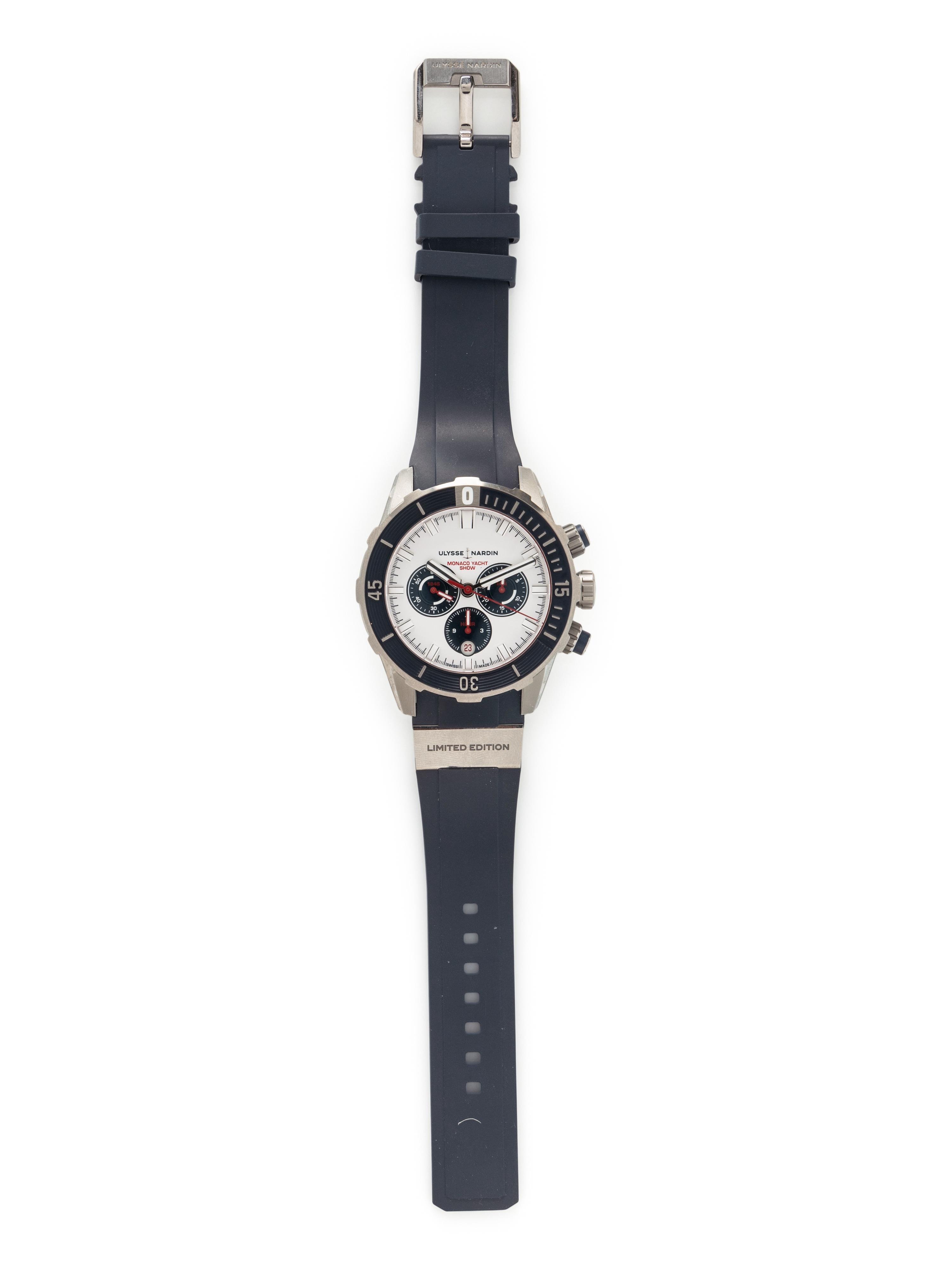 ULYSSE NARDIN, REF 1503-70LE-0A-MON TITANIUM 'DIVER CHRONOGRAPH MONACO YACHT SHOW LIMITED EDITION' WATCH, BOX & PAPERS