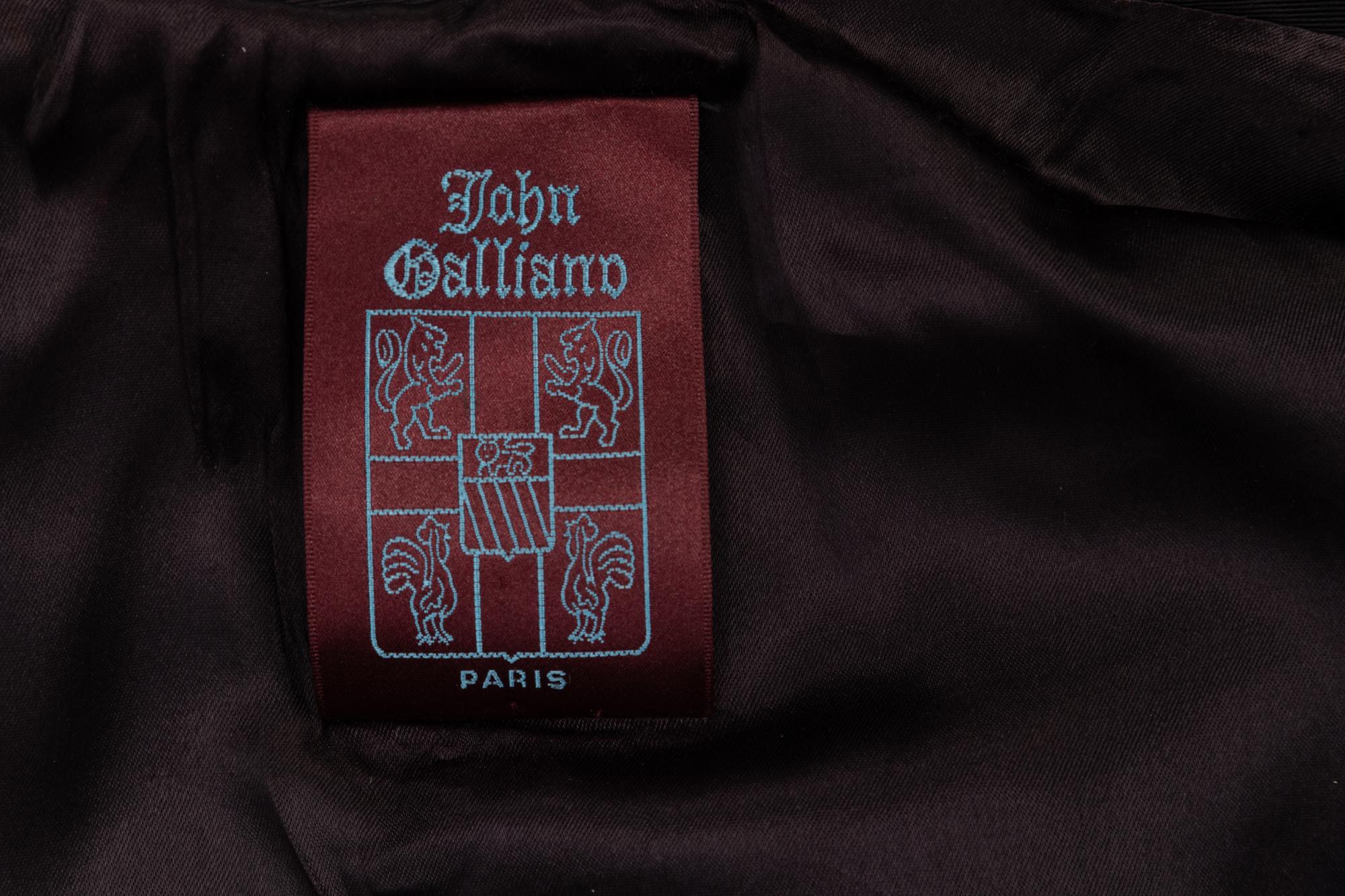 John Galliano Black Moiré 'Misia Diva' Cropped Jacket, Spring/Summer 1995
