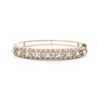 CULTURED PEARL AND DIAMOND BANGLE BRACELET