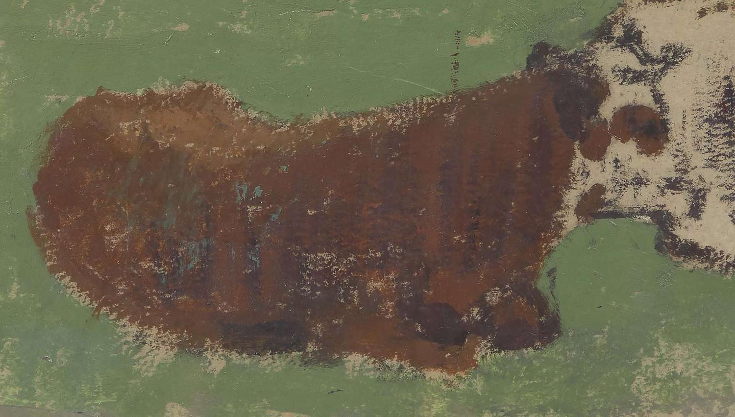 Troupeau de Vaches; with Study of a Landscape verso
