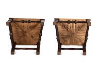 A Matched Set of Five Queen Anne Transitional Rush-Seat Spanish-Foot Side Chairs