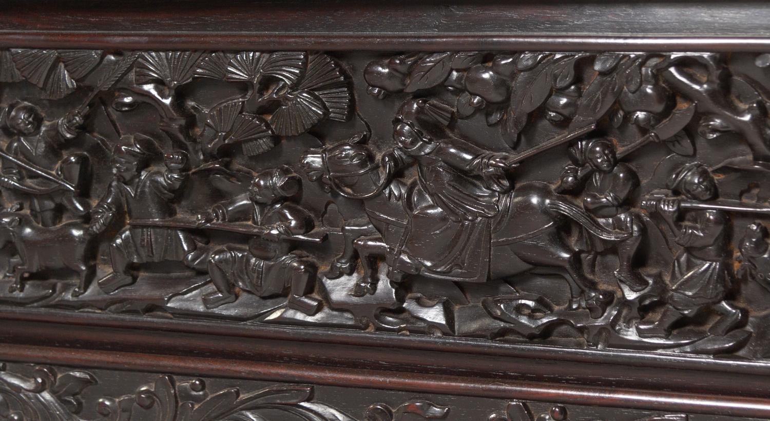 A Chinese Carved Hardwood Armchair