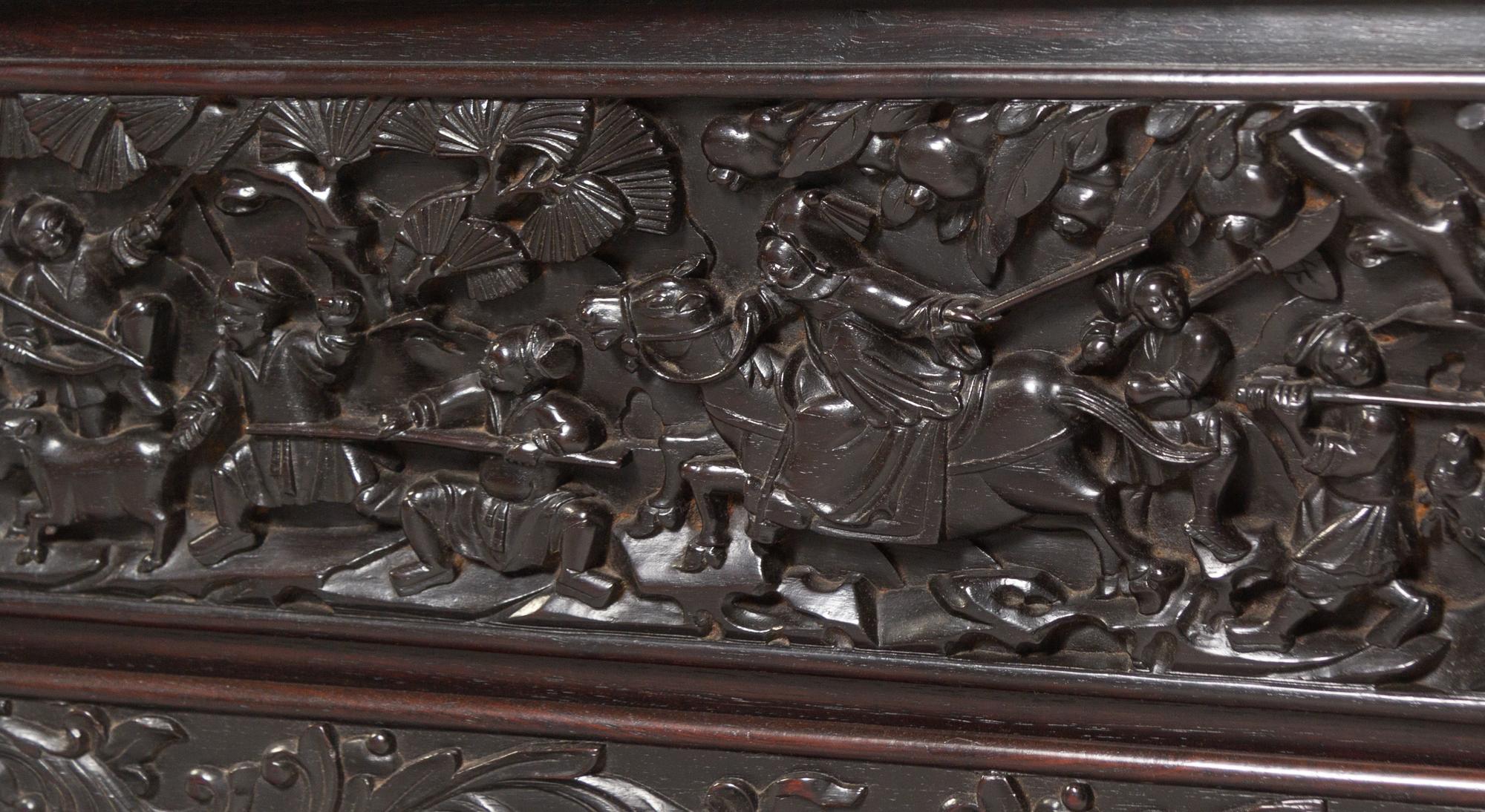A Chinese Carved Hardwood Armchair