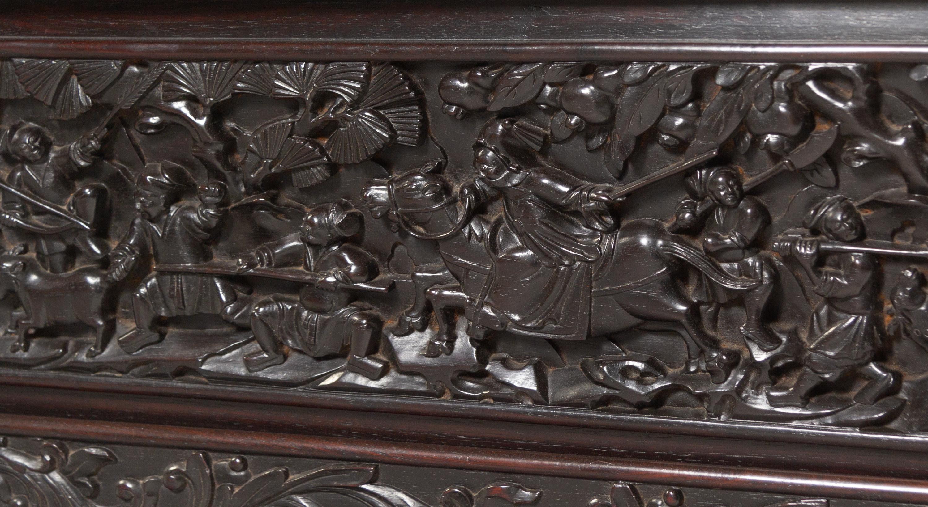 A Chinese Carved Hardwood Armchair