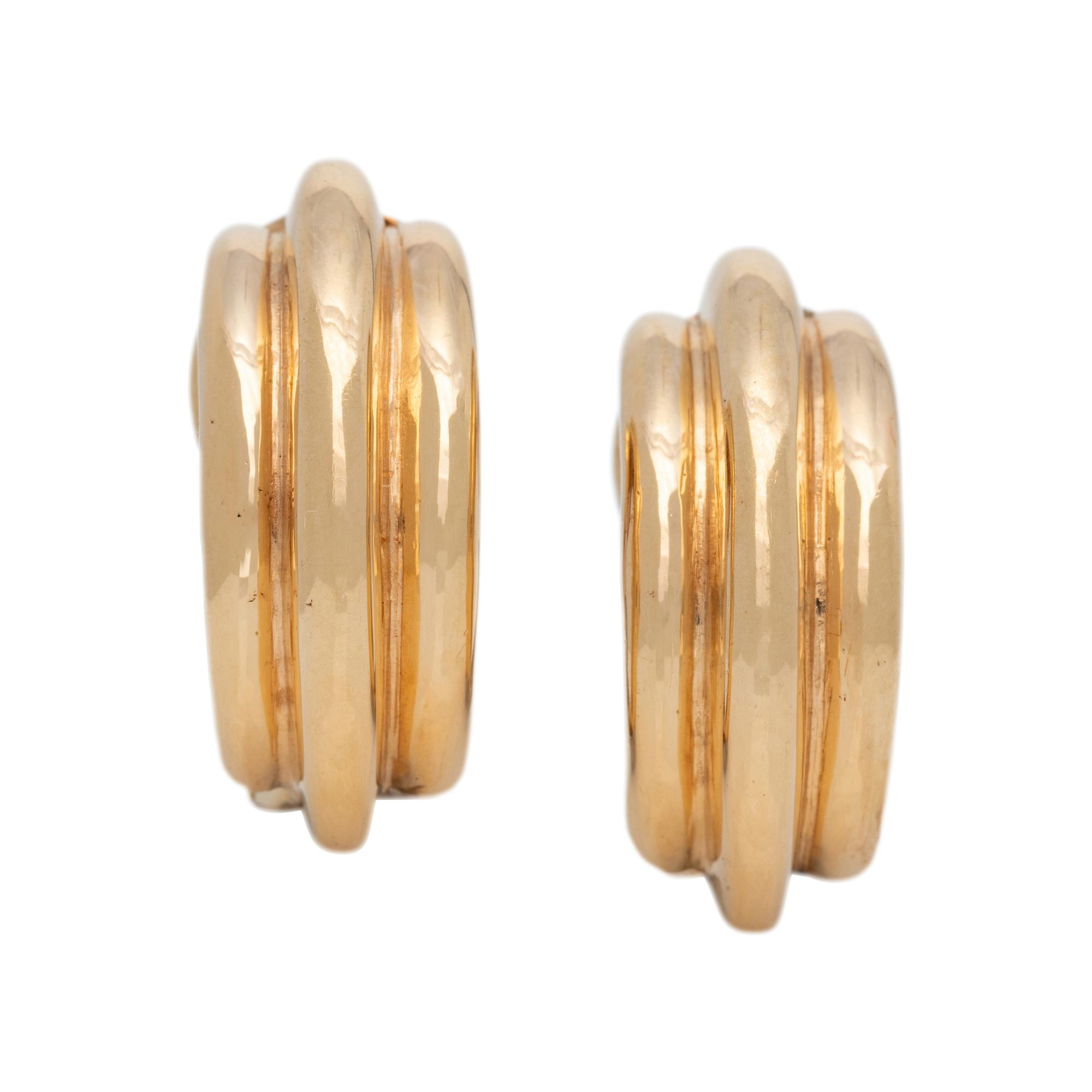 COLLECTION OF YELLOW GOLD EARCLIPS