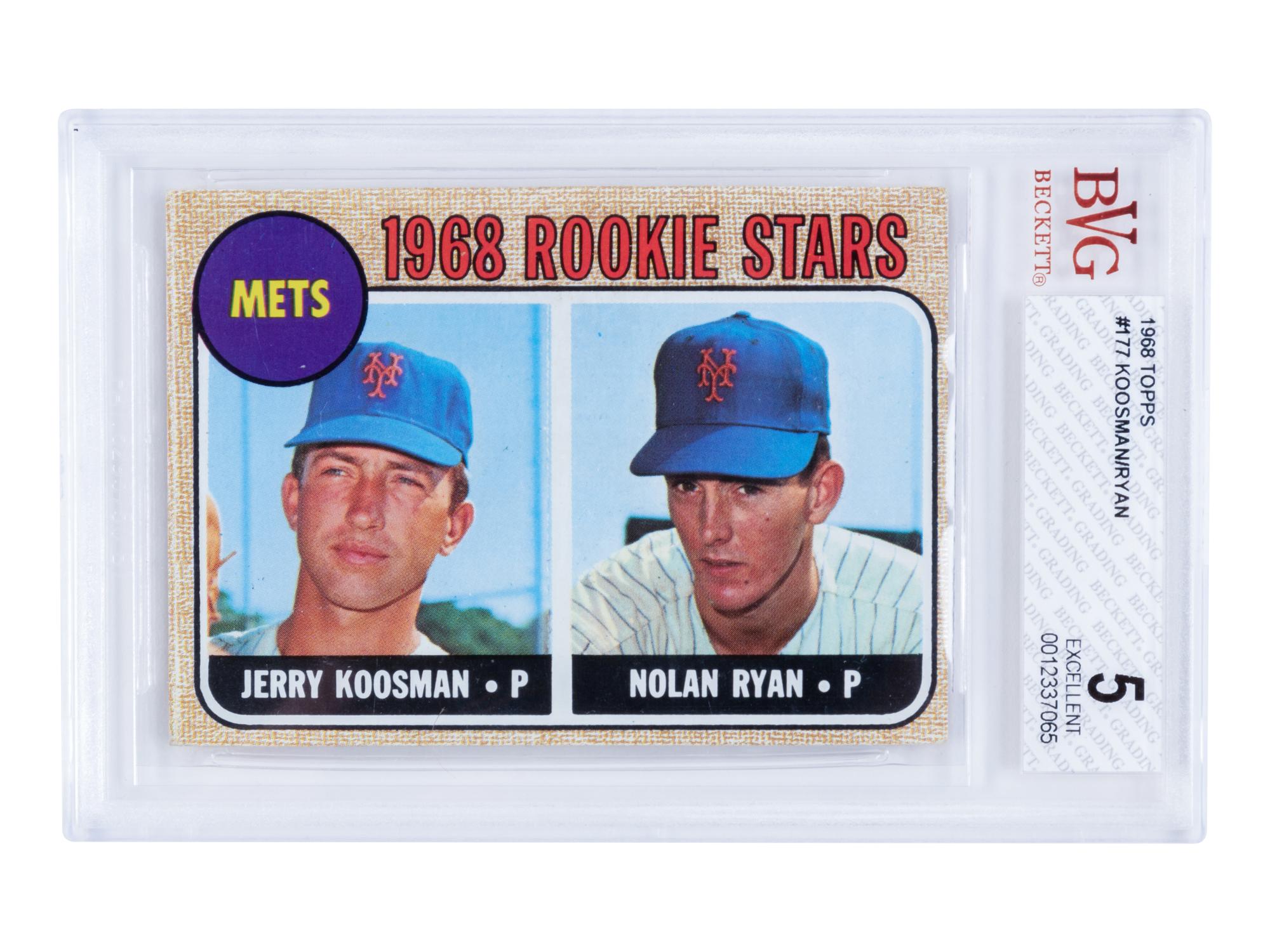 A 1968 Topps Nolan Ryan Mets Rookie Stars No. 177 Baseball Card,