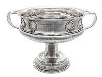 An American Silver-Plate Commemorative Center Bowl, Meriden Silver-Plate Company, Meriden, CT, Early 20th Century, of kylix form, the b