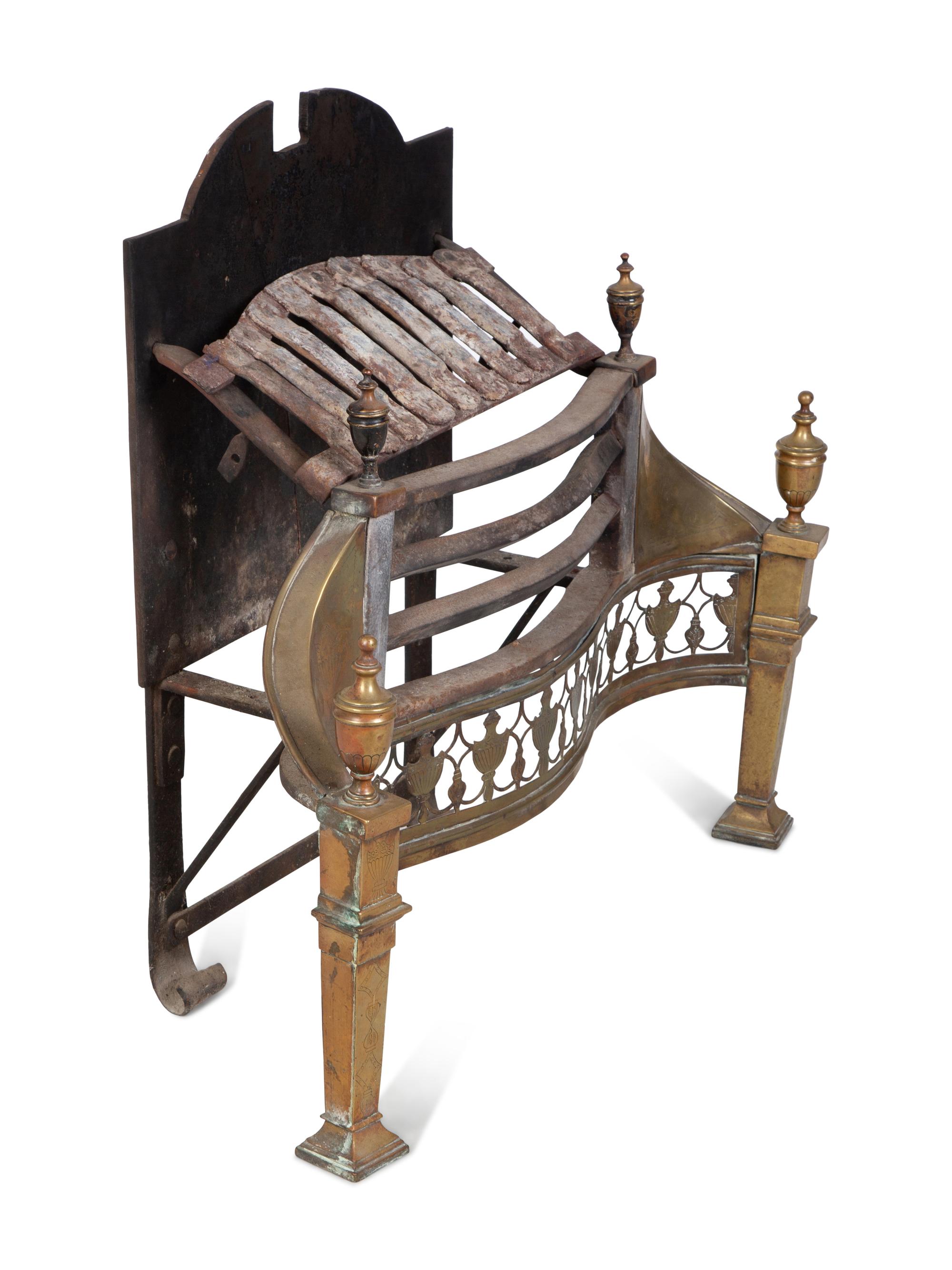 An Edwardian Iron and Brass Fire Grate — CIRCA 1900