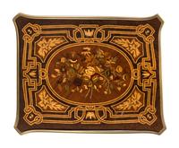A Pair of Louis XV Style Gilt Bronze Mounted Marquetry Side Cabinets