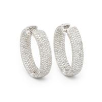 DIAMOND INSIDE OUTSIDE HOOP EARRINGS
