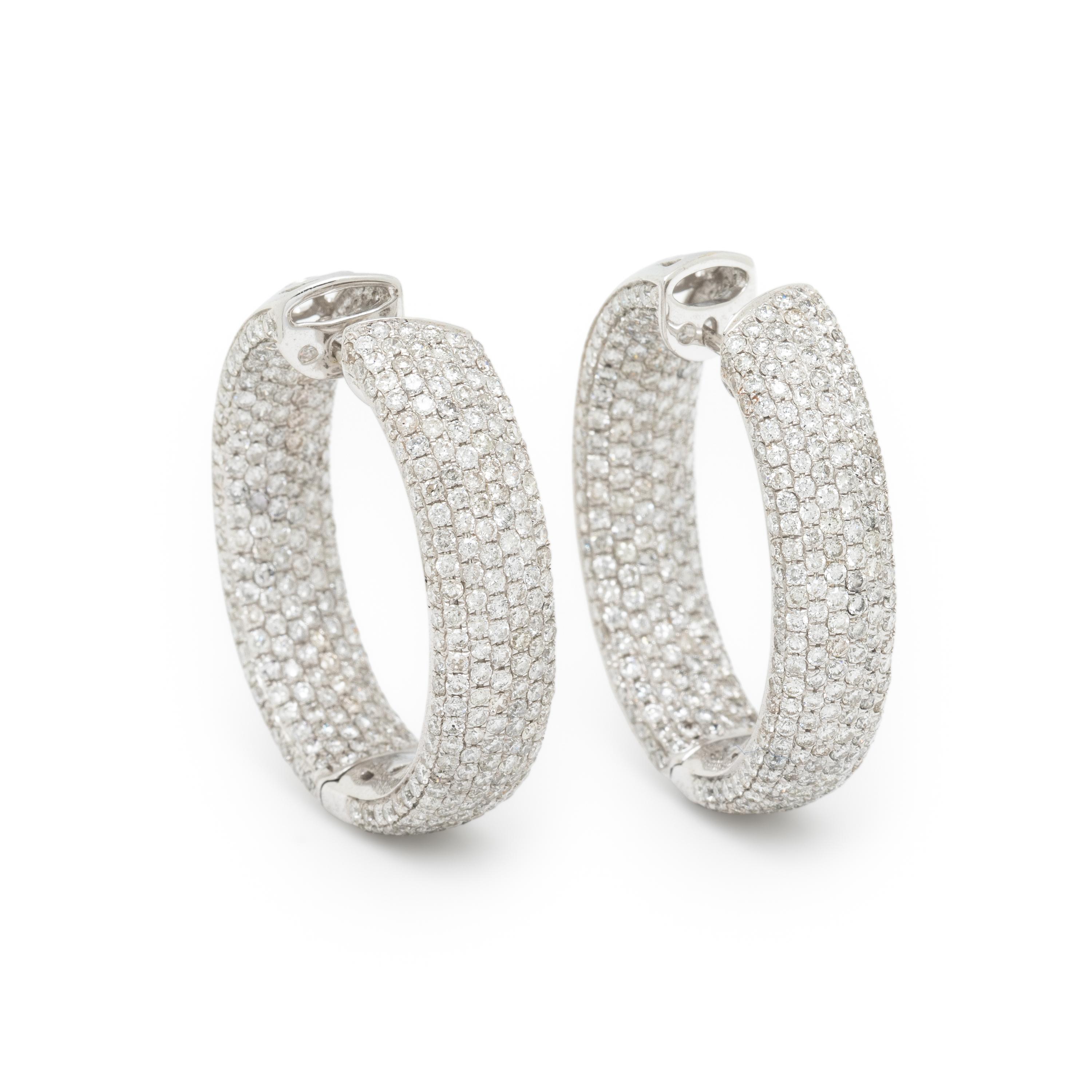 DIAMOND INSIDE OUTSIDE HOOP EARRINGS