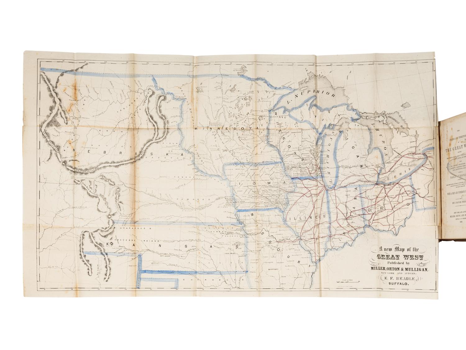 FERRIS, Jacob. The States and Territories of the Great West . New York and Auburn et al: Miller, Orton, and Mulligan et al, 1856.