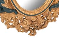 An Italian Baroque Style Gilt Mirror with Ebonized Cherubs