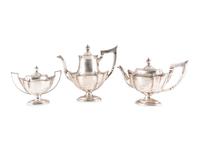 An American Silver Three-Piece Trophy Tea & Coffee Service