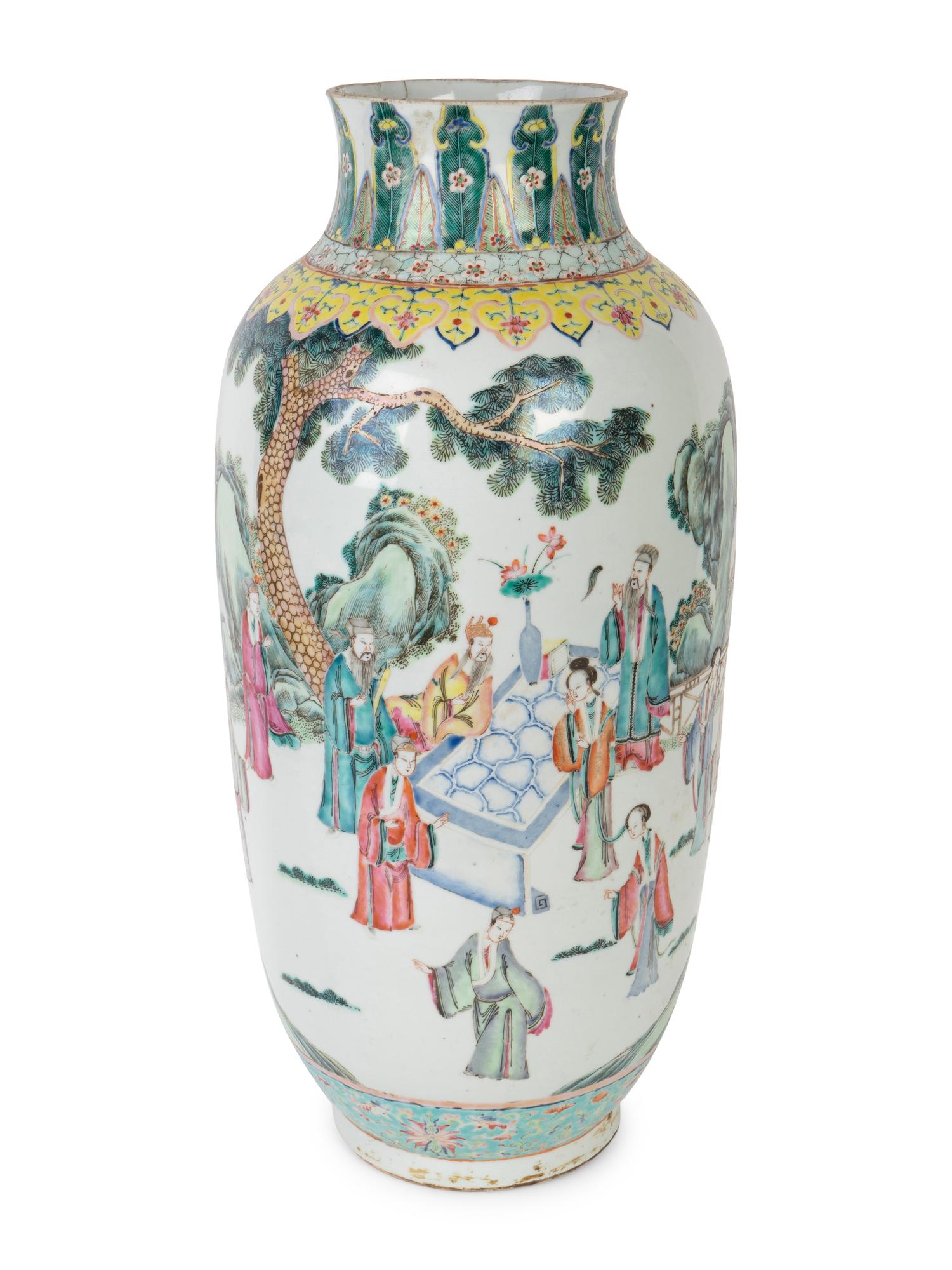 A Large Chinese Polychrome Enameled Porcelain Vase