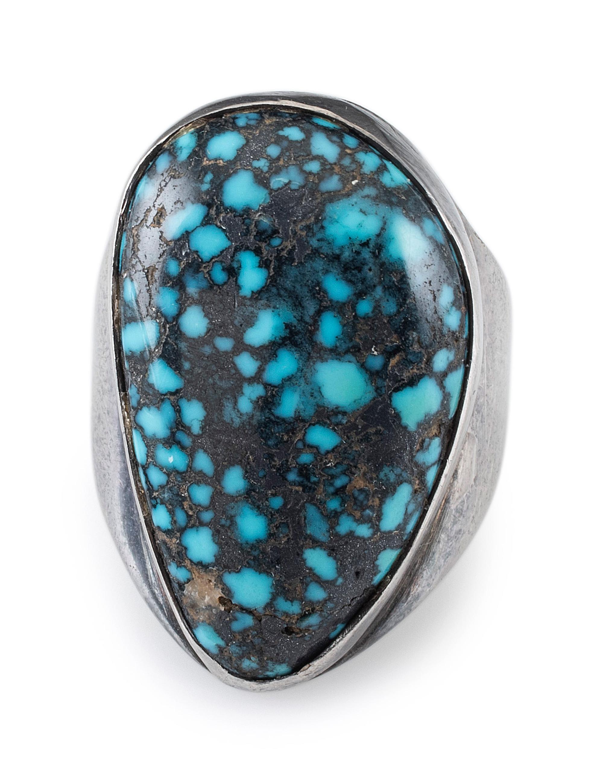 Silver and Lander Turquoise Ring