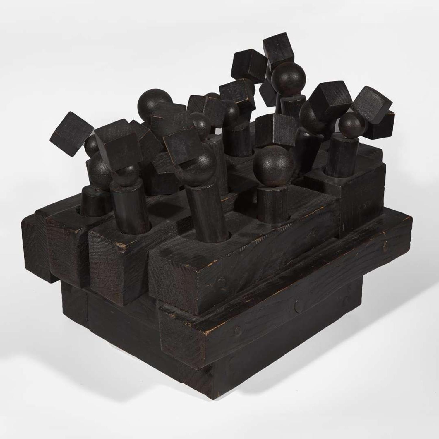Pol Bury (Belgian, 1922-2005) 15 Cylinders, 16 Cubes and 18 Vertical Balls