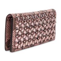 Gucci, Pink Python Embellished Clutch