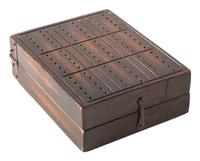 [CIVIL WAR]. Union playing cards housed in Civil War soldier's folk art carved case.