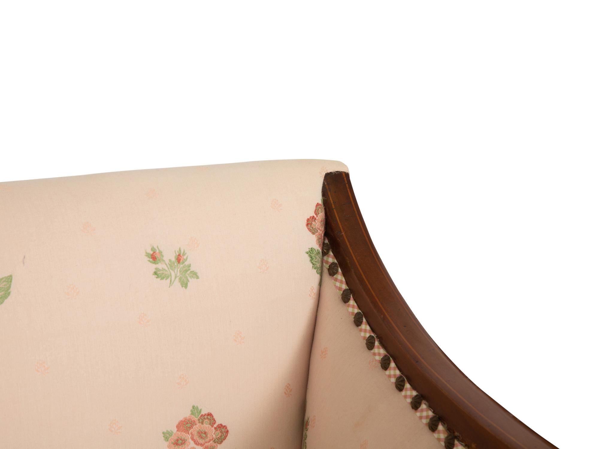 A Regency Style Inlaid Mahogany Settee