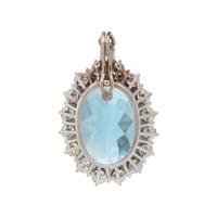 AQUAMARINE AND DIAMOND PENDANT