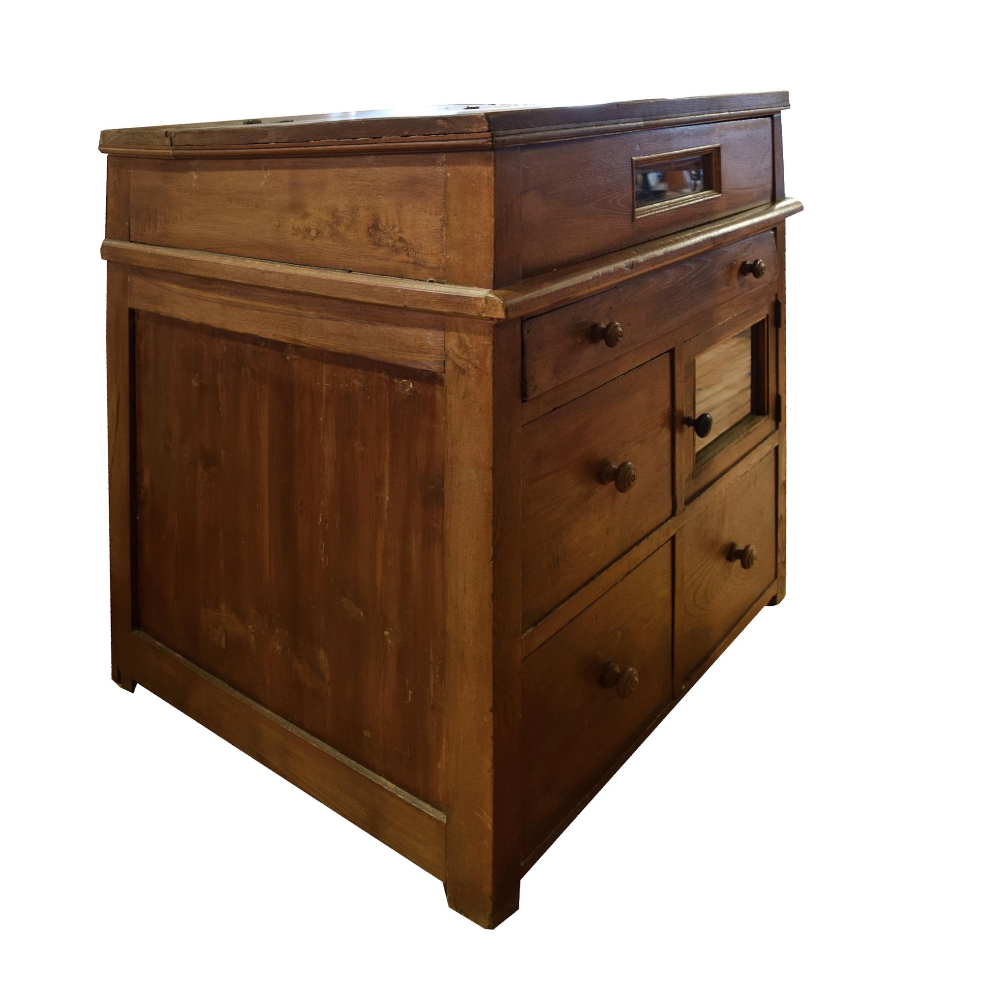 A Wooden Shop Cabinet 35" W x 31" D x 40" H — Italy, Circa 1900