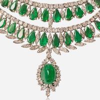 A Platinum, Emerald, and Diamond Necklace