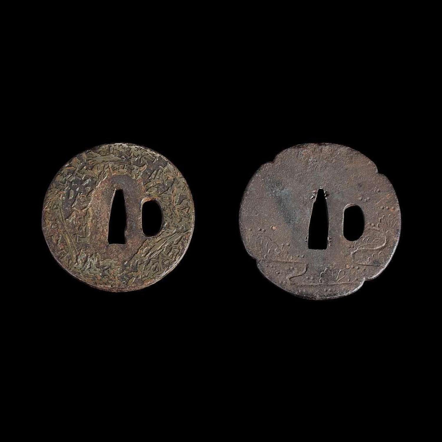 Group of fifteen assorted Japanese tsuba Meiji period and earlier