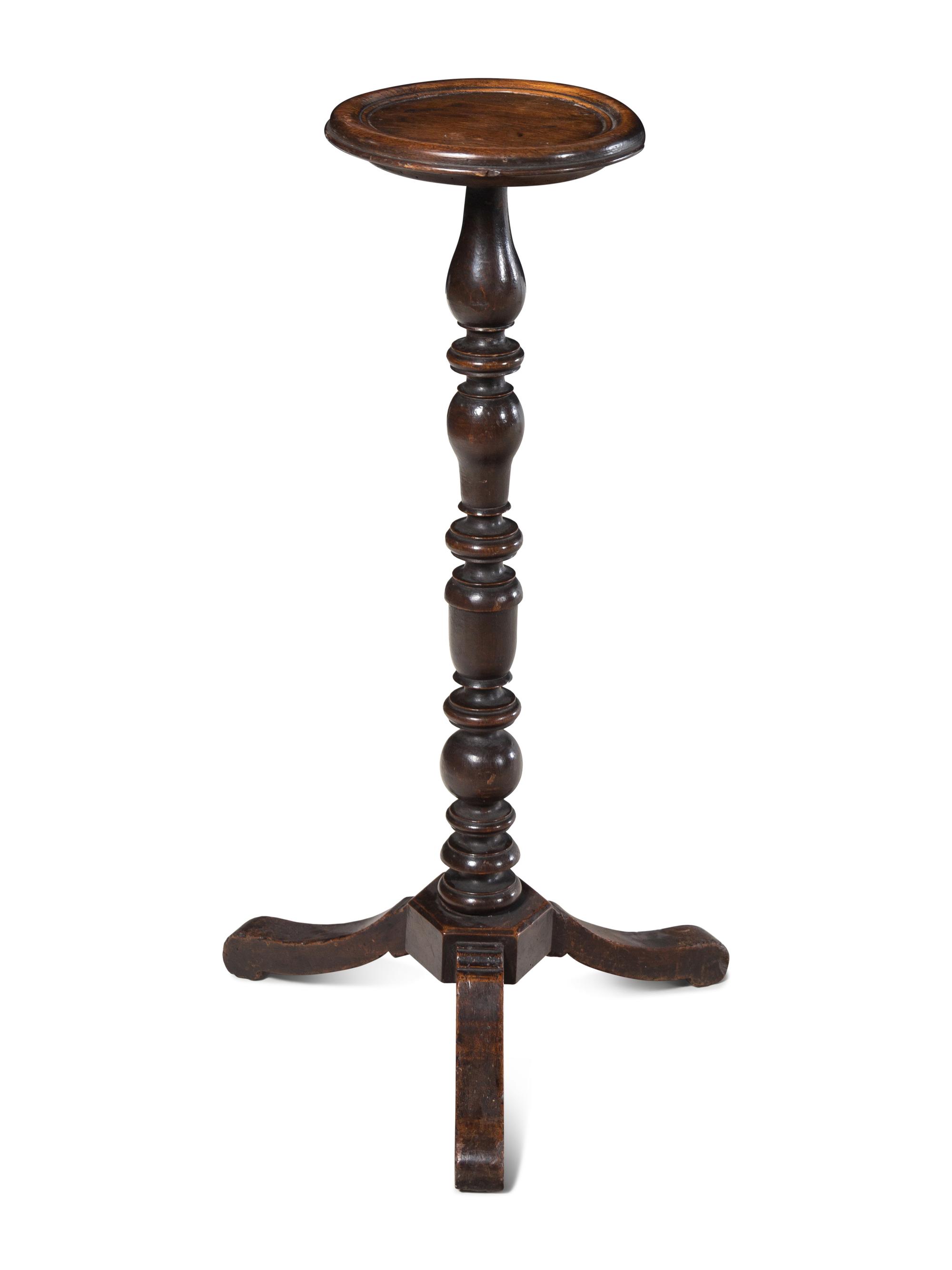 A William and Mary Oak Candle Stand