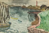 Milton Avery, (American, 1885-1965), Wharf at Dusk, c. 1940