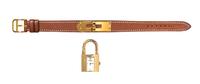 An Hermes Brown Kelly Watch, 7.5" x .5".