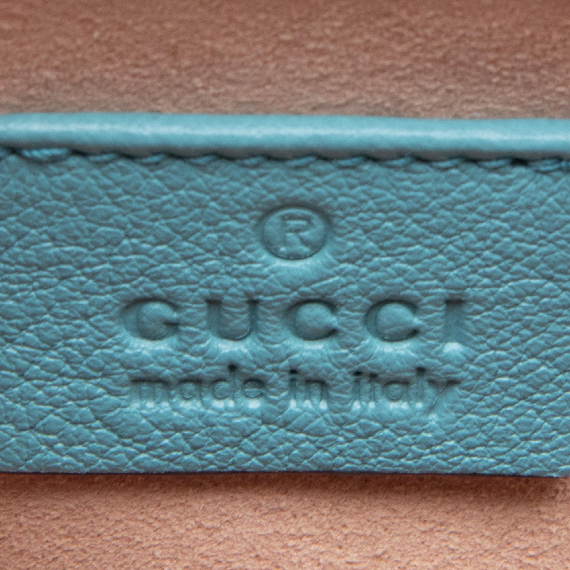 GUCCI, SMALL BLUE DIANA BAG