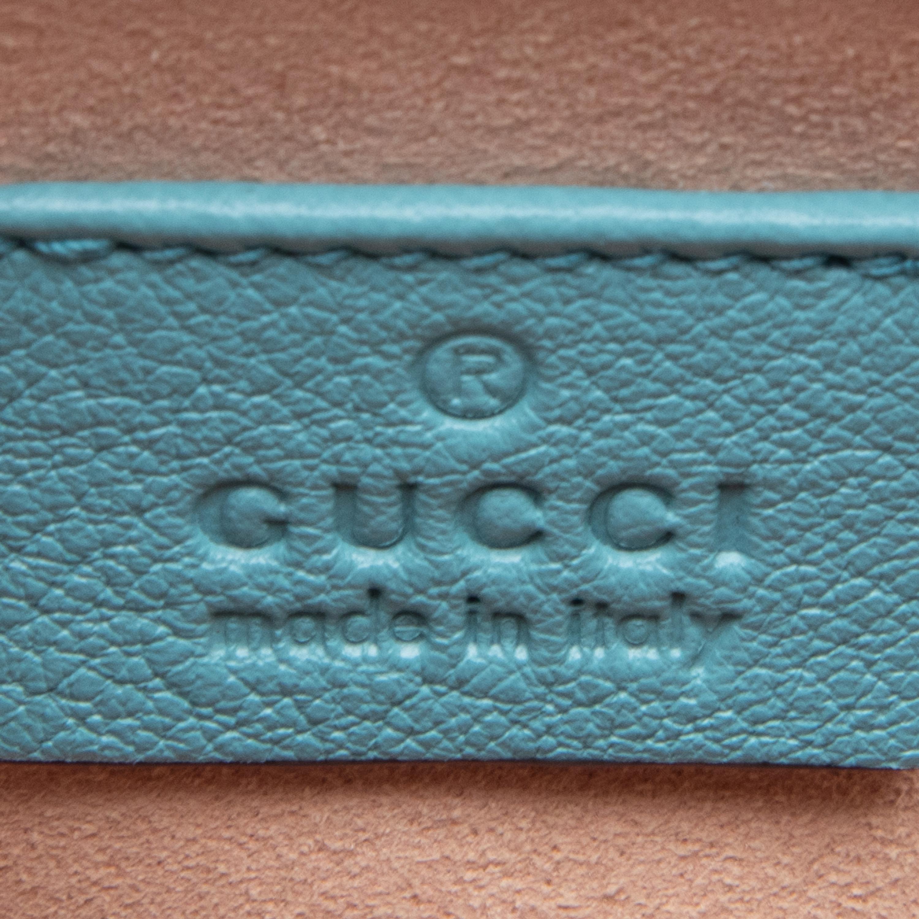 GUCCI, SMALL BLUE DIANA BAG
