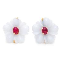 ANDREW CLUNN, GEMSTONE FLOWER EARCLIPS
