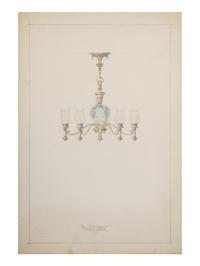 A Collection of Pencil and Ink Prototype Drawings for Beardslee Chandelier Co.
