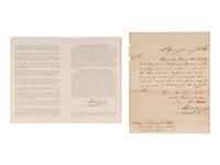 [NATIVE AMERICANS]. CLARK, William (1770-1838). Autograph letter signed ("Wm Clark") as US Agent of Indian Affairs, to William Linnard, Esq. St. Louis, MO, 23 January 1812.