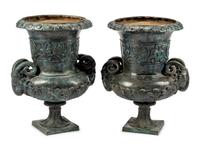 A Pair of Neoclassical Style Bronze Jardinieres