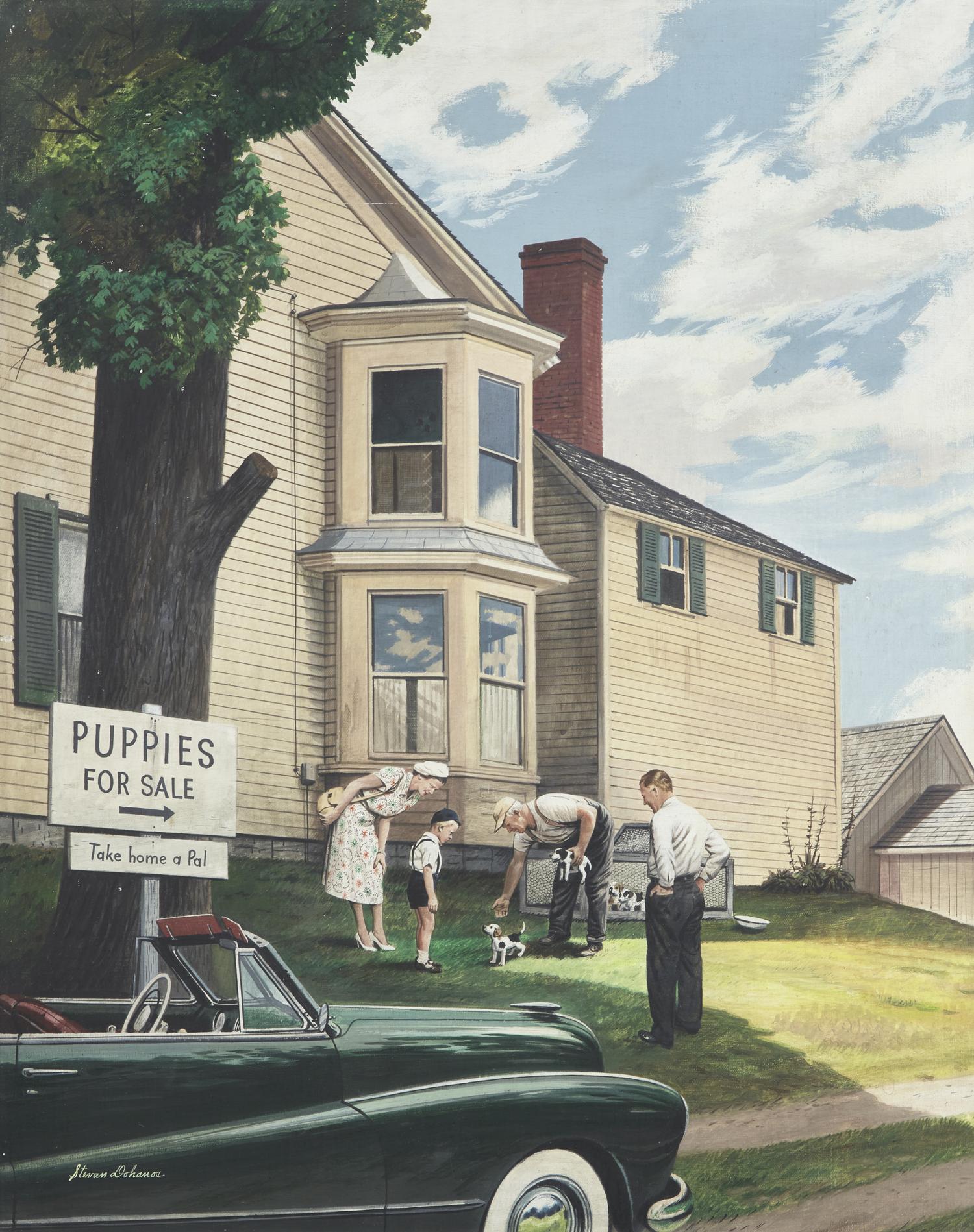 Puppies for Sale ( Saturday Evening Post Cover), 1950