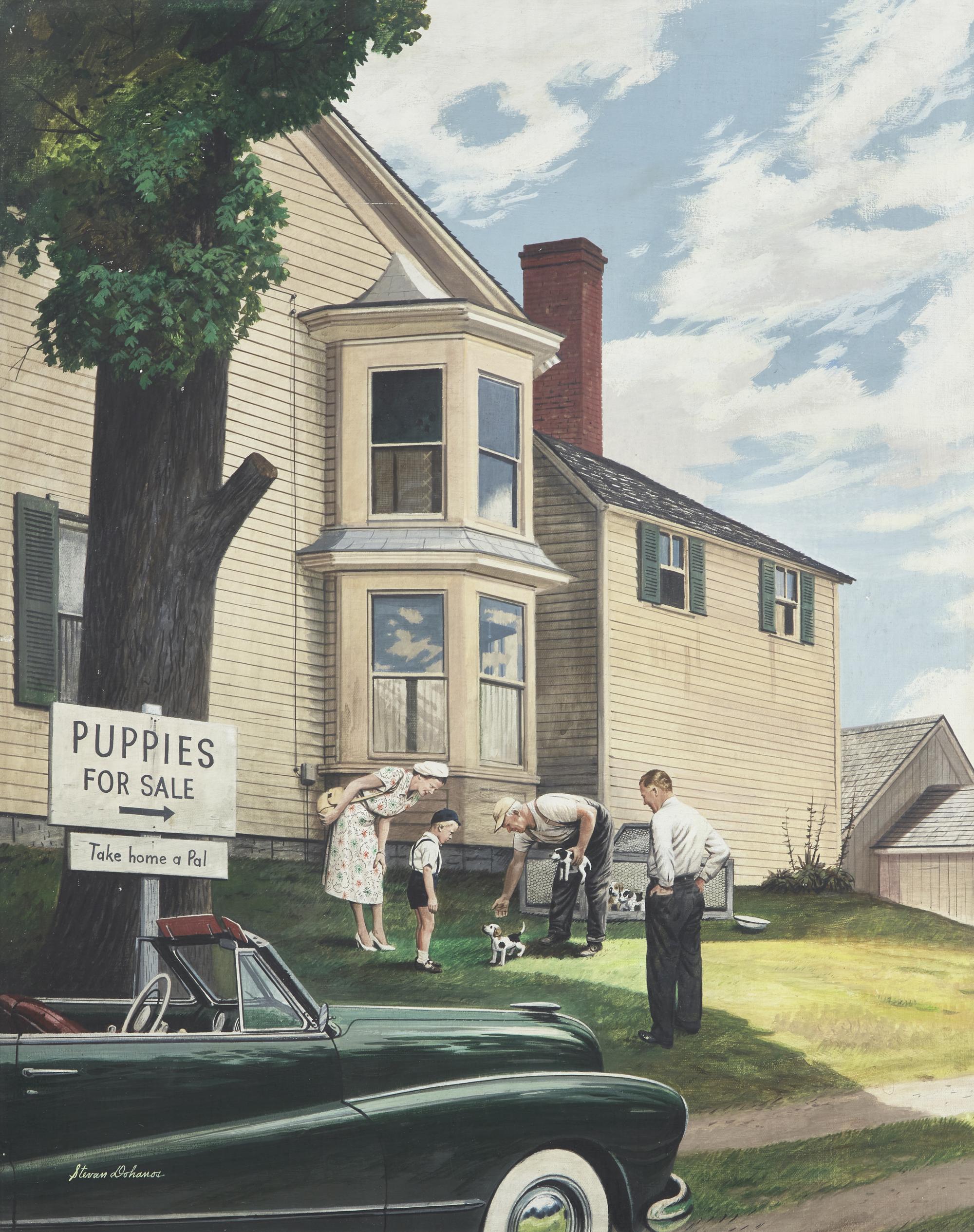 Puppies for Sale ( Saturday Evening Post Cover), 1950