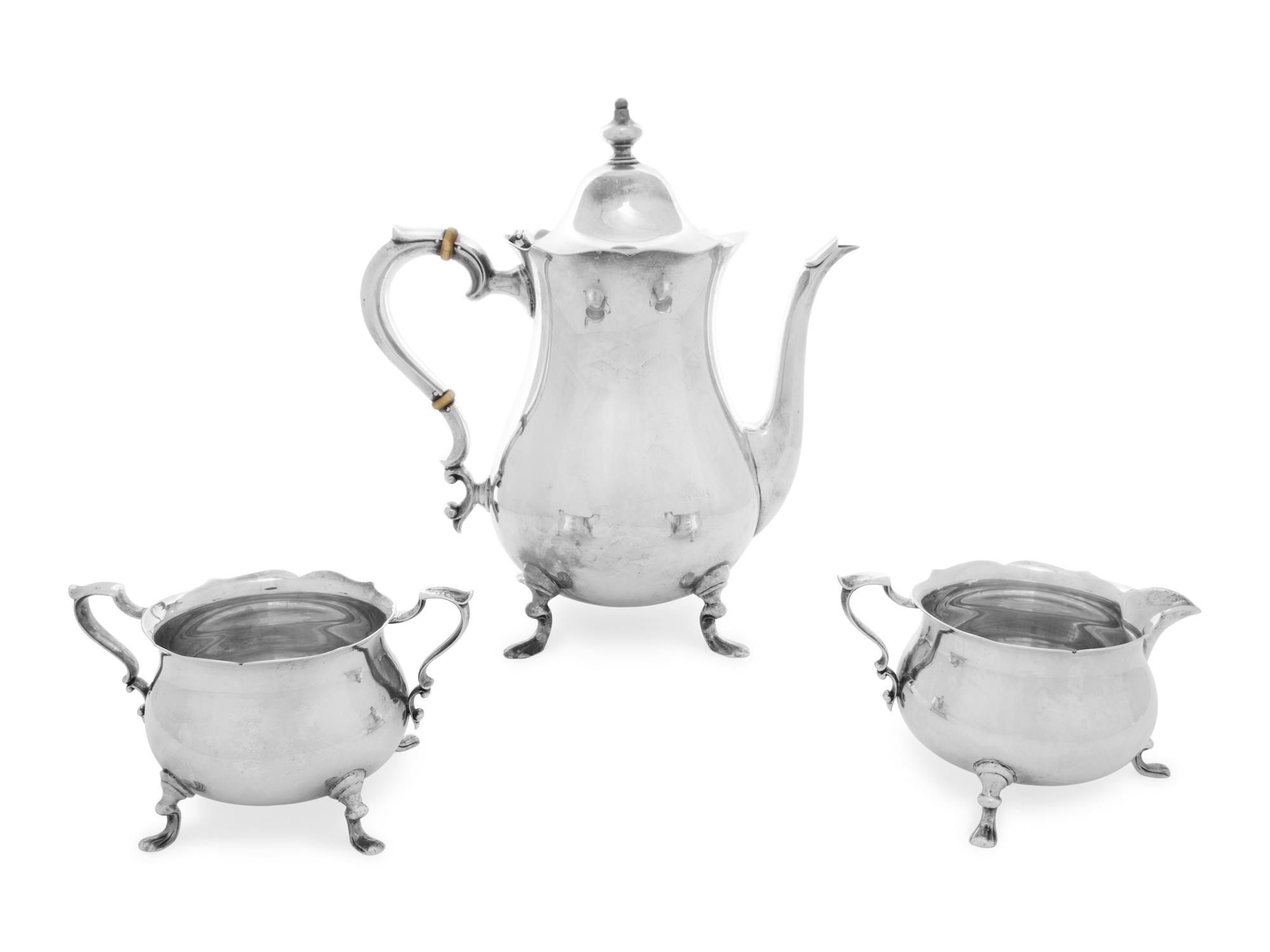 An American Silver Three-Piece Coffee Service