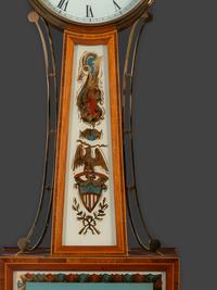 A Federal Style Eglomise Inset Banjo Clock