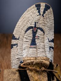 Cheyenne Beaded Buffalo Hide Moccasins, with Thunderbirds