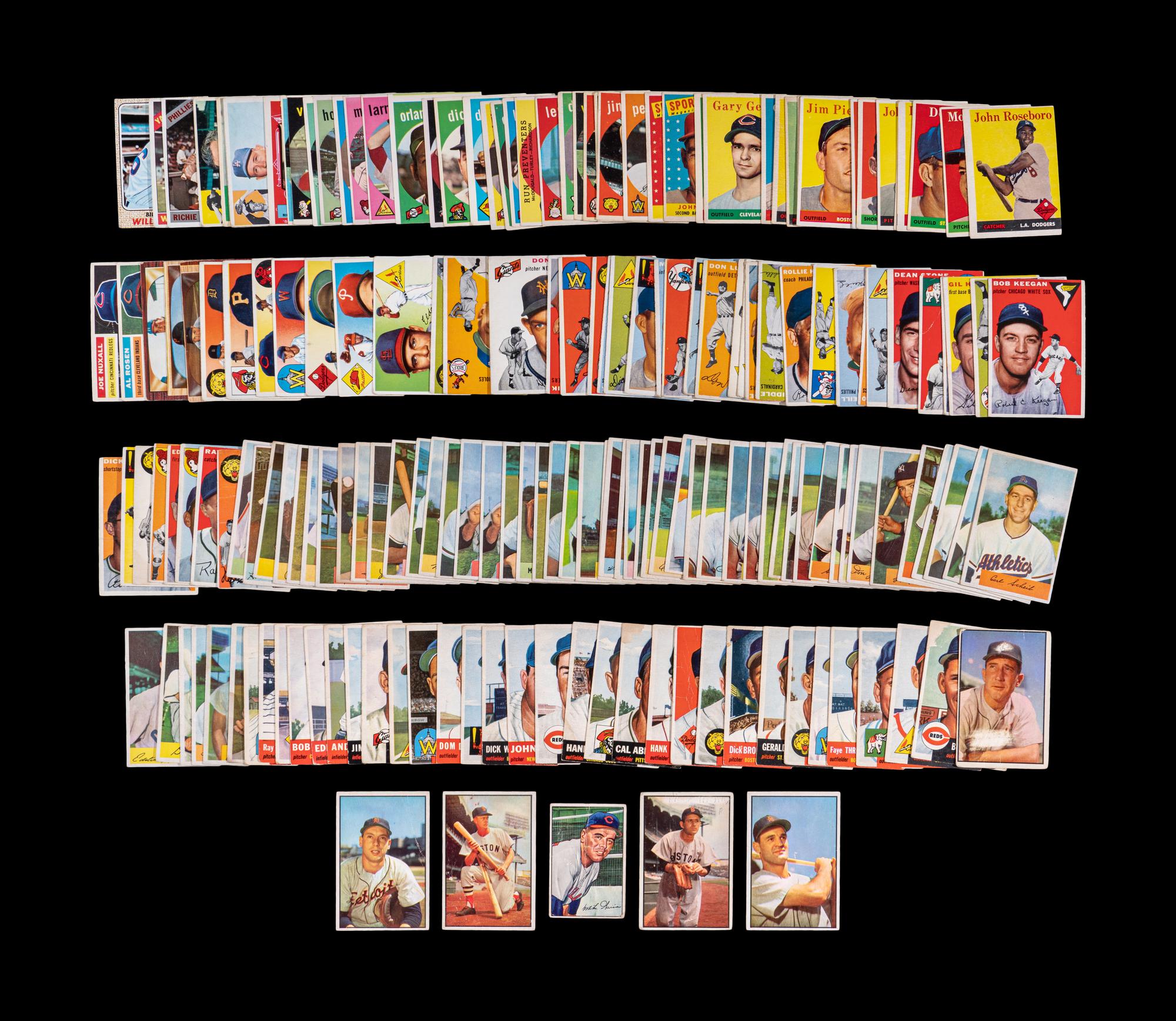 A Group of Over 200 1950s-60s Baseball Cards Including Multiple Hall of Famers,