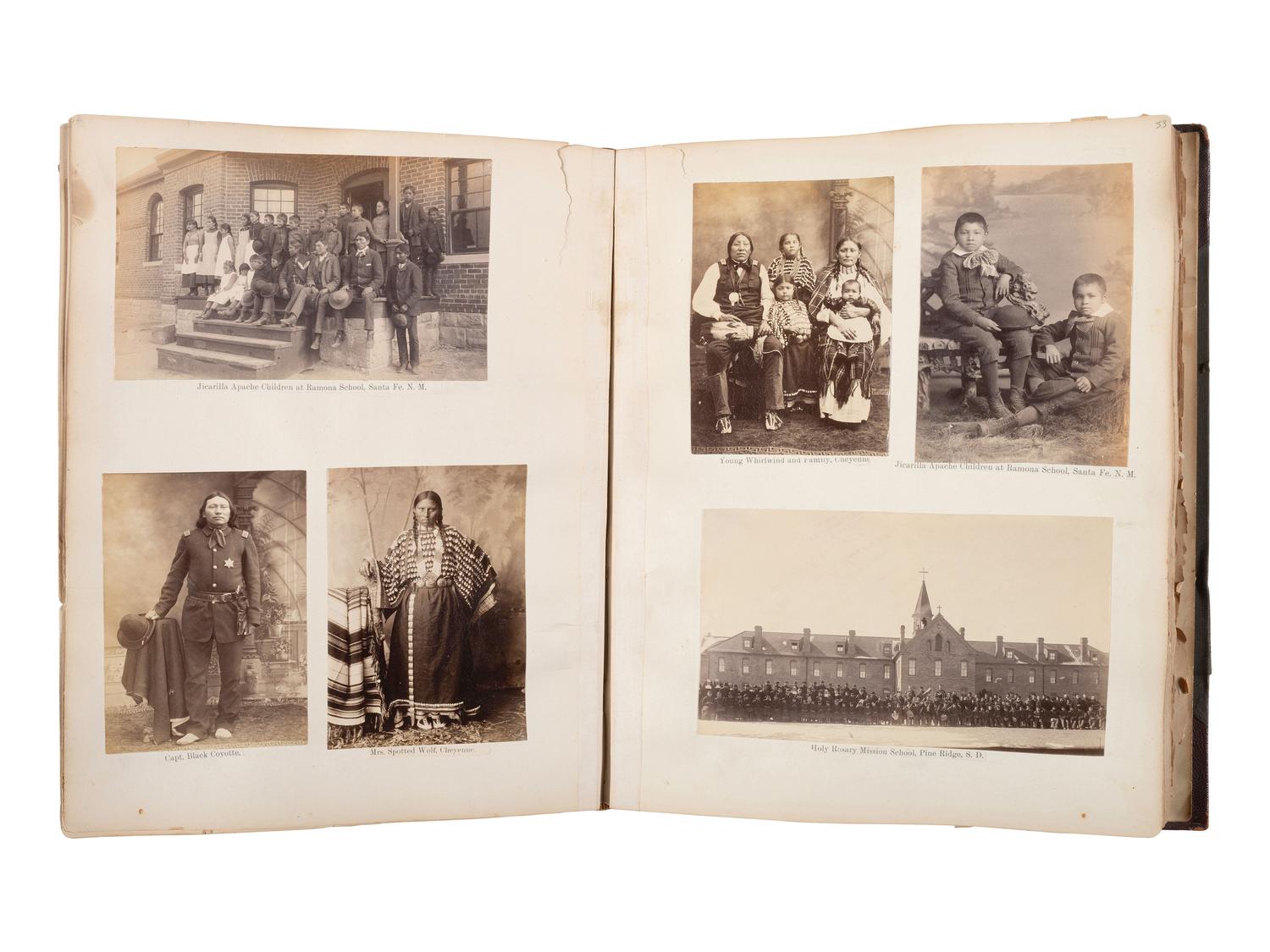 [NATIVE AMERICANS]. JUNKIN, William W. (1831-1903). A Collection of Indian Photographs and Views with Photos of a Few White Employes [ sic ] Together with Some Indian Letters and Paintings. Made by W.W. Junkin, Fairfield, Iowa. 1889-93.